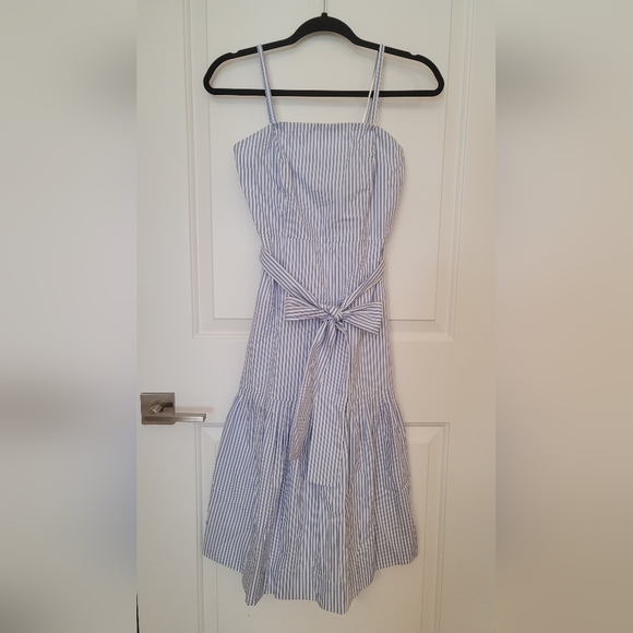 NWT Banana Republic blue striped midi dress 00P - Picture 3 of 10